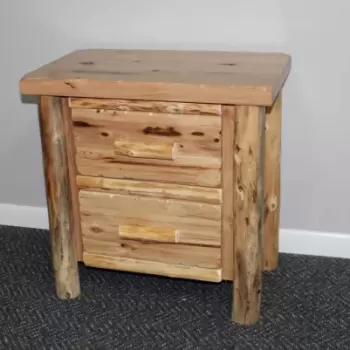 Hickory Two Drawer End Table