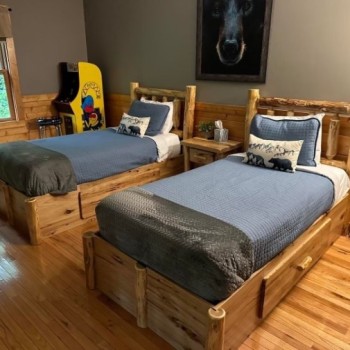 Twin Sized Hickory Platform Beds